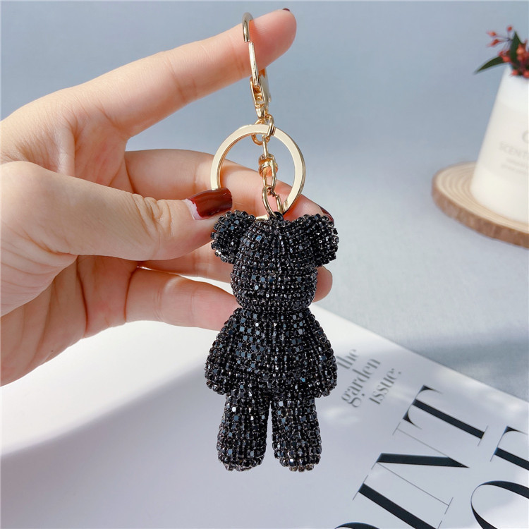 Creative Diamond Cartoon Bear Keychain UK