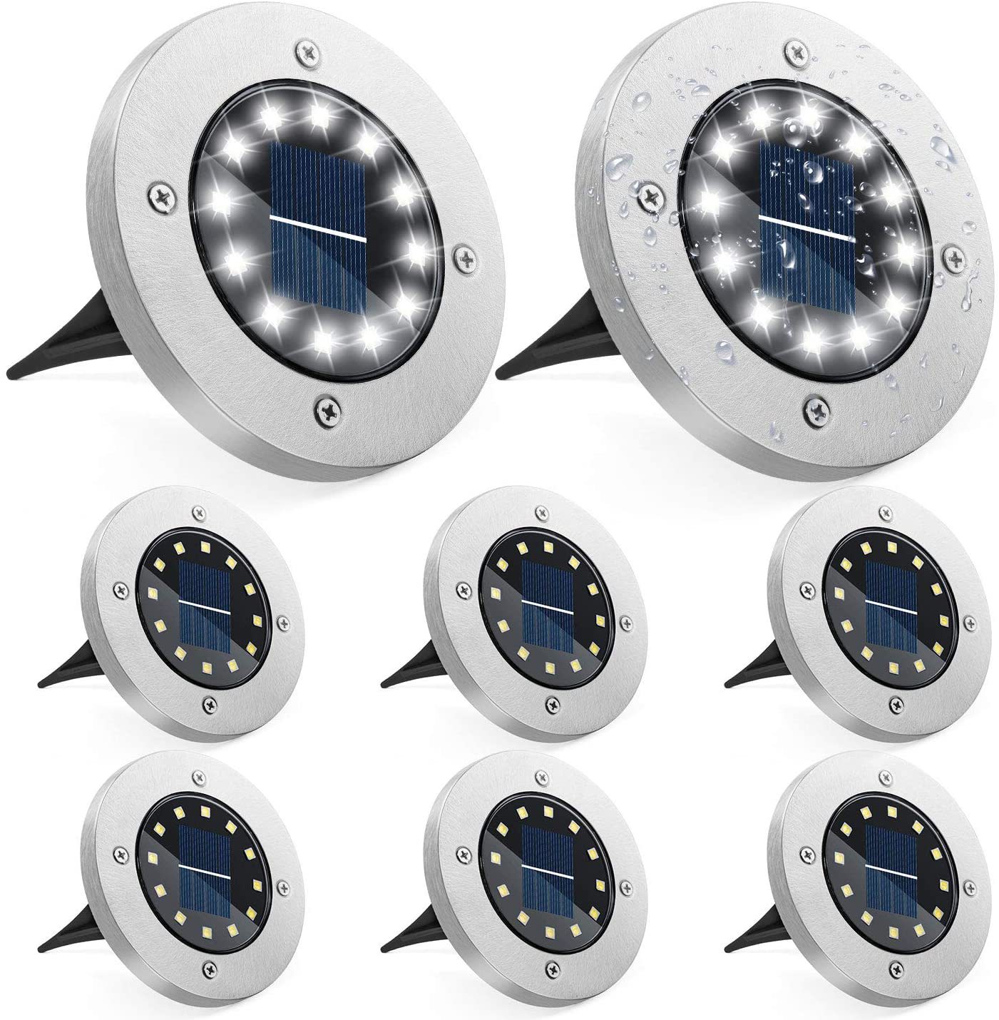 Lampada Solare da Giardino IP65 LED luce calda fredda o RGB / Faretto segnapasso - Foto 7 di 12