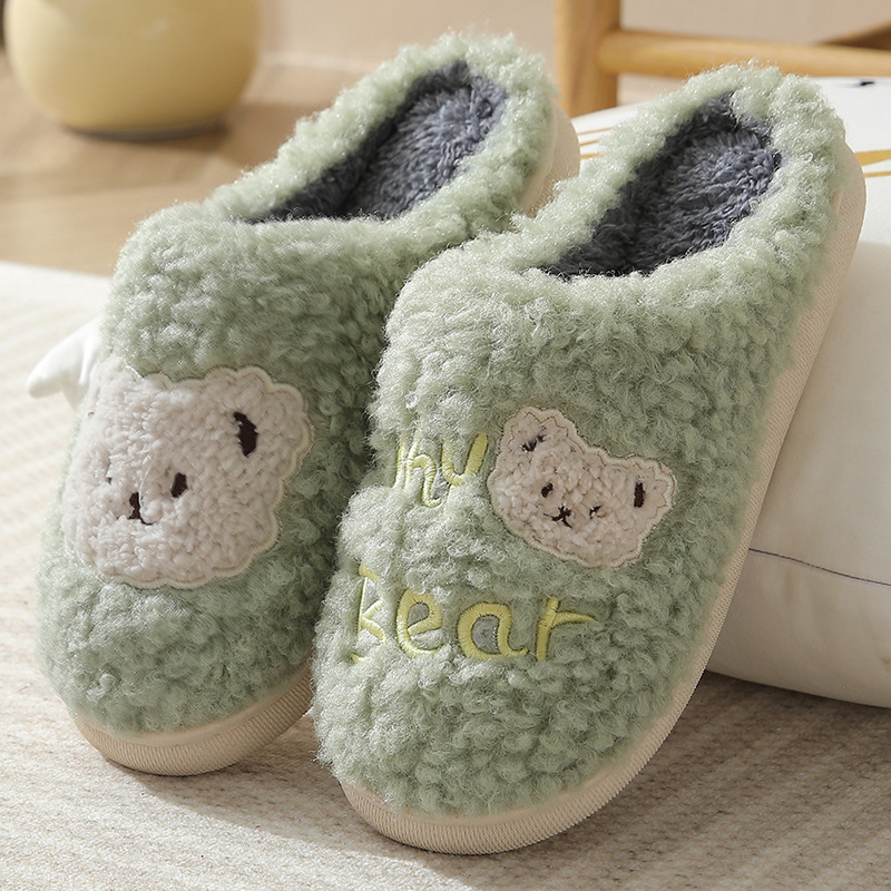 Bear Slippers Winter Warm House Shoes For Women Couple - Picture 7 of 10