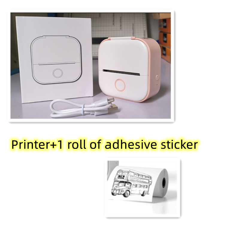 Portable Mini Thermal Label Printer for Home Photos and Student Study Notes