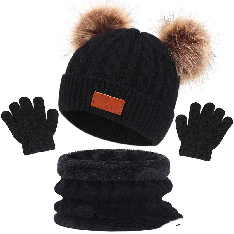 Children's Hat Scarf Gloves Three-piece Set - Picture 12 of 17