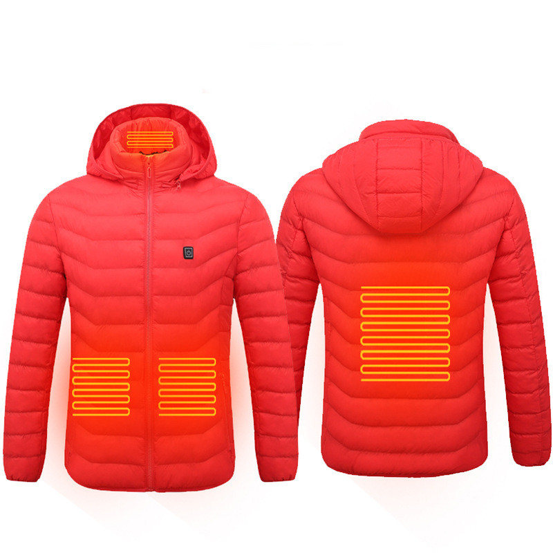 Men Heated Puffer Jacket Electric Heating Coat Insulated Hood Windbreaker 9Heat - Picture 21 of 21