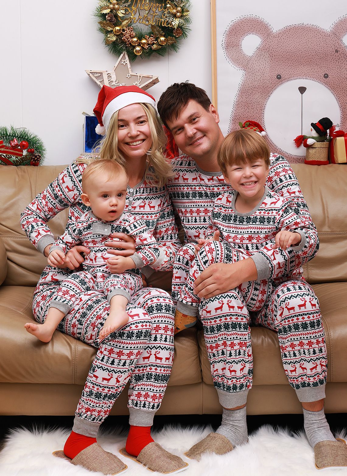 Christmas Pajamas Family Matching New Year Father Mother Kids Baby Look Clothes - Picture 10 of 10
