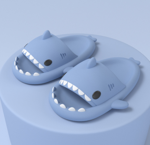 Adult's Slippers Indoor Outdoor Funny Shark Cartoon - Picture 24 of 40