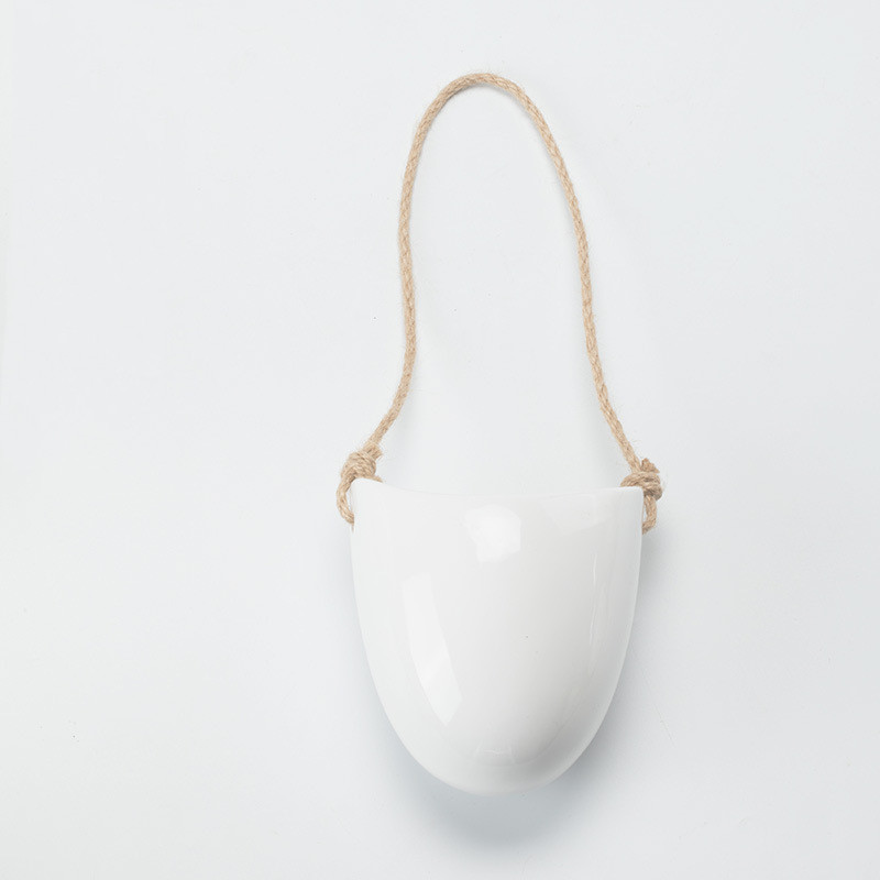 Wall-mounted Flower Pot Half Wall Ceramic Perforation free wall hanging pot