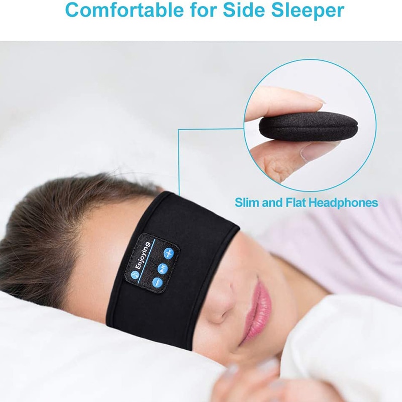 Wireless Bluetooth Sleeping Headphones Headband Thin Soft Elastic Comfortable Mu