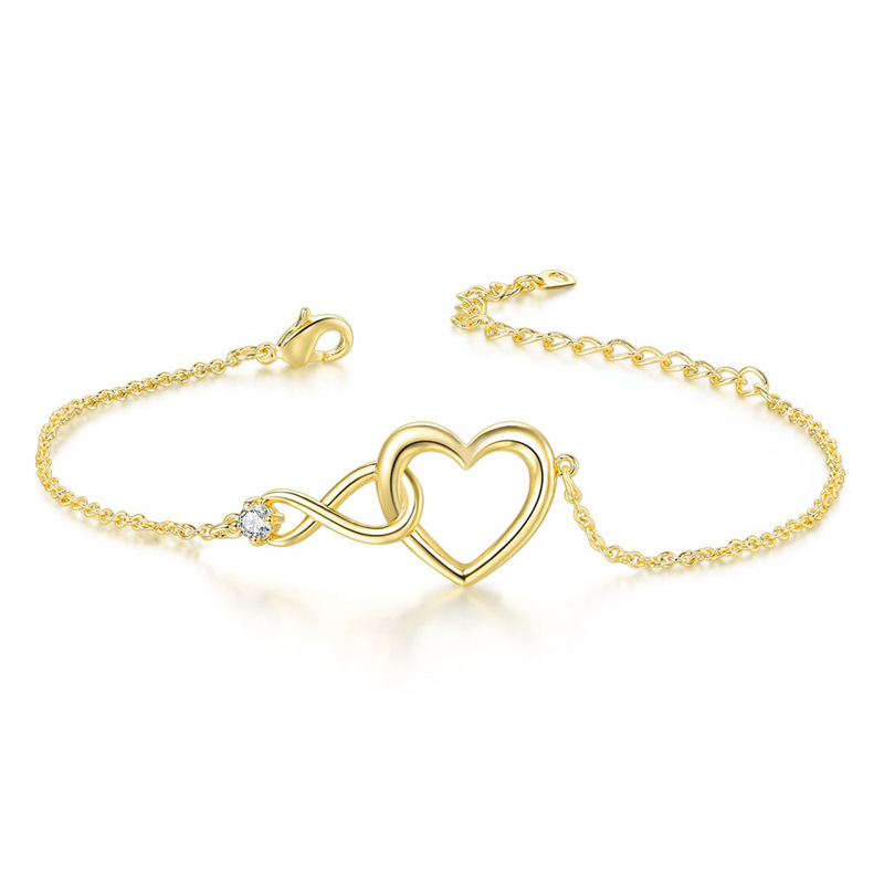Heart-shape Bracelet Fashion Jewelry Versatile Love Bracelet Gift For Girlfriend - Picture 8 of 9