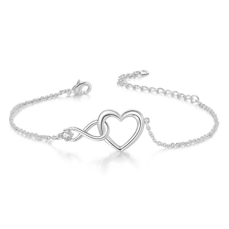 Heart-shape Bracelet Fashion Jewelry Versatile Love Bracelet Gift For Girlfriend - Picture 7 of 9