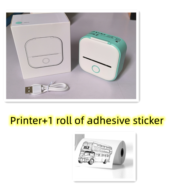 Portable Mini Thermal Label Printer for Home Photos and Student Study Notes  