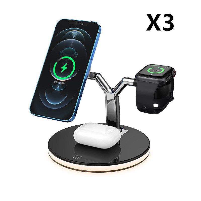 Chargeur sans fil magnétique 3 en 1 avec station de charge rapide pour chargeur Mag-safe - Photo 6 sur 44