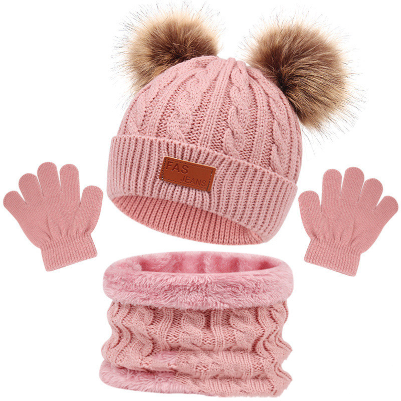 Children's Hat Scarf Gloves Three-piece Set - Picture 16 of 17