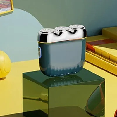 Nuovo Mini Rasoio Elettrico Tre Teste Magnetico Ricaricabile Barba Rasoio - Foto 12 di 14