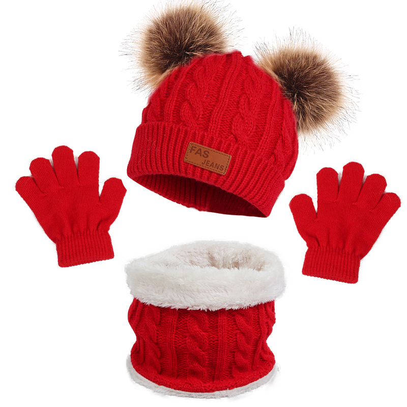 Children's Hat Scarf Gloves Three-piece Set - Picture 13 of 17