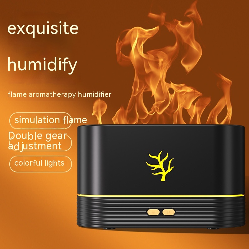 Flamme Luftbefeuchter USB Smart Timing LED Elektro Aroma Diffusor Simulation Feu - Bild 11 von 12