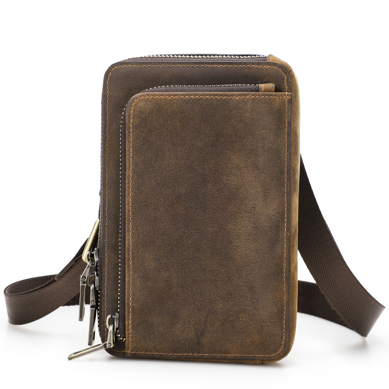 Retro Leather One Shoulder Crossbody Messenger Bag - Picture 11 of 11