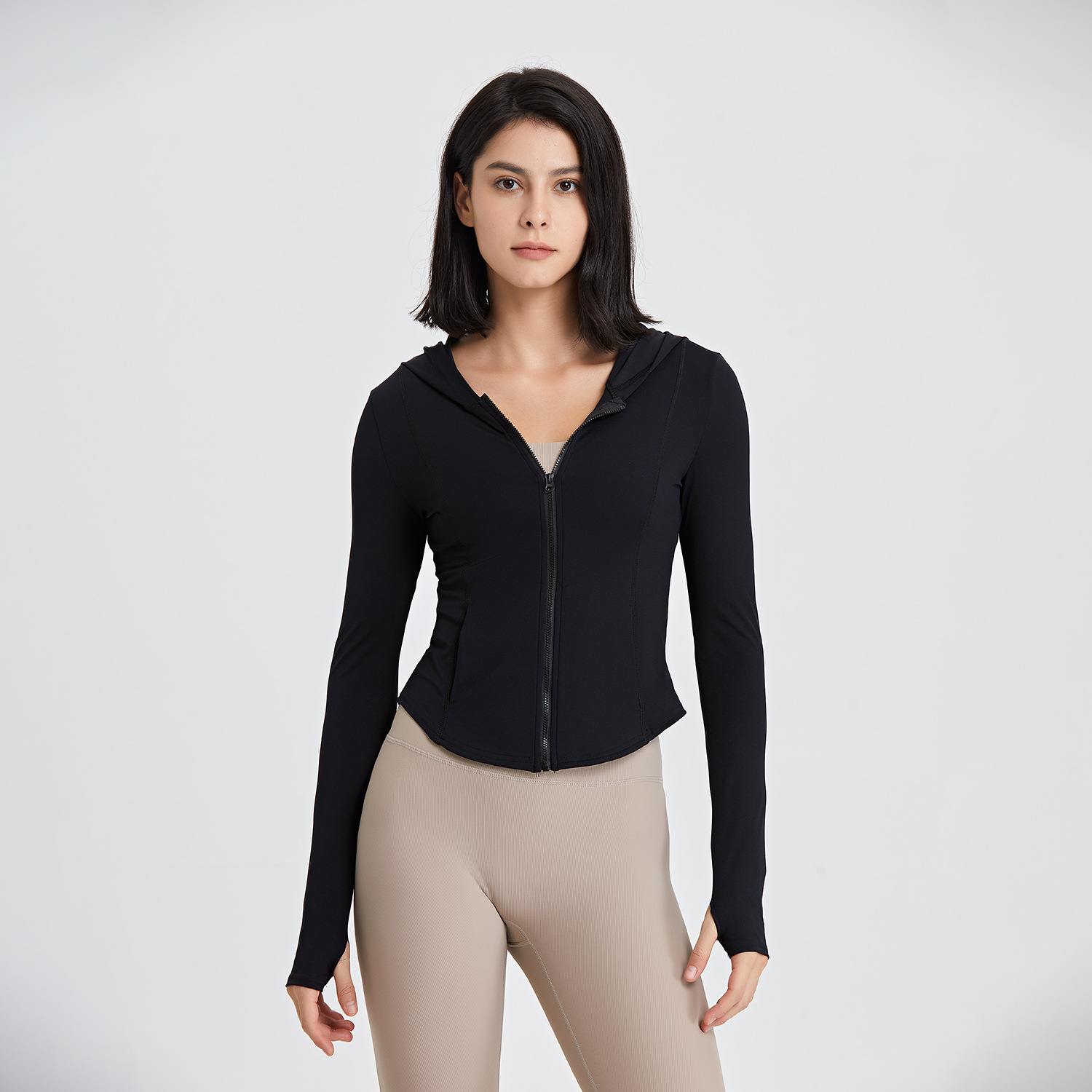 Cropped Athletic Zip-Up, Workout Jacket