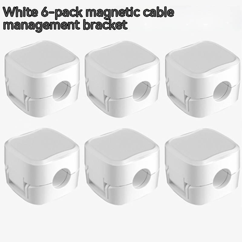 6x Pack Magnetic Cable Clip Cord Holder Desk Adjustable Electric Wire Organizer