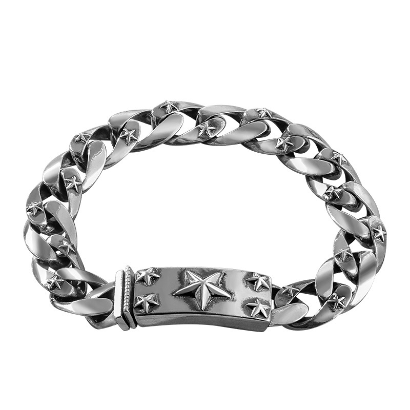 New Men Must have Men's Retro Thick Type S925 Sterling Silver Bracelet - Picture 9 of 11